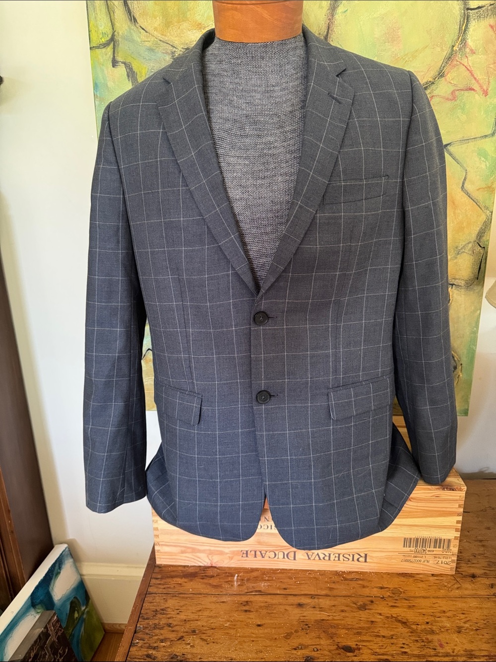 Banana Republic Men’s Windowpane Blazer - Classic Tailored Slim Fit- 42 R
